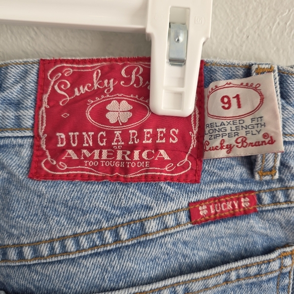 Lucky Brand Mens Dungarees 91 Relaxed Fit Light Wash Vintage Jeans USA Size 31 - Picture 6 of 9